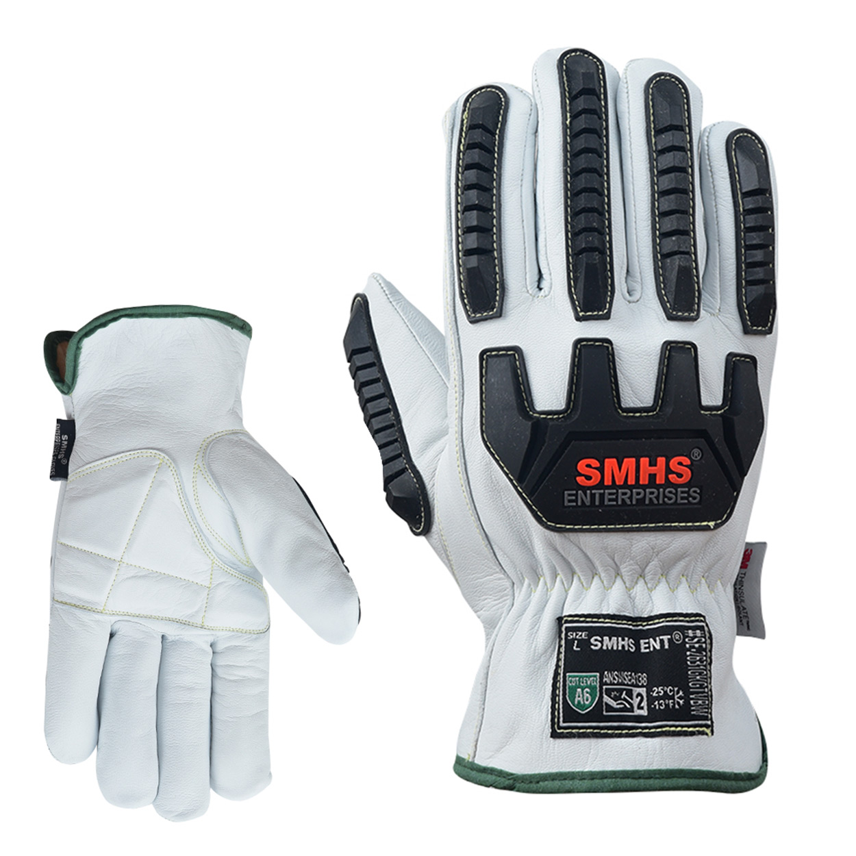 Economic Goat Leather Cut & Impact Winter Gloves. Goat Leather Winter Impact Gloves