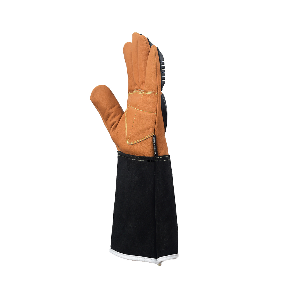 Premium OilBloc & Water-Resistant Goat Leather Cut & Impact Protection Gloves with Gauntlet Cuff - Image 3