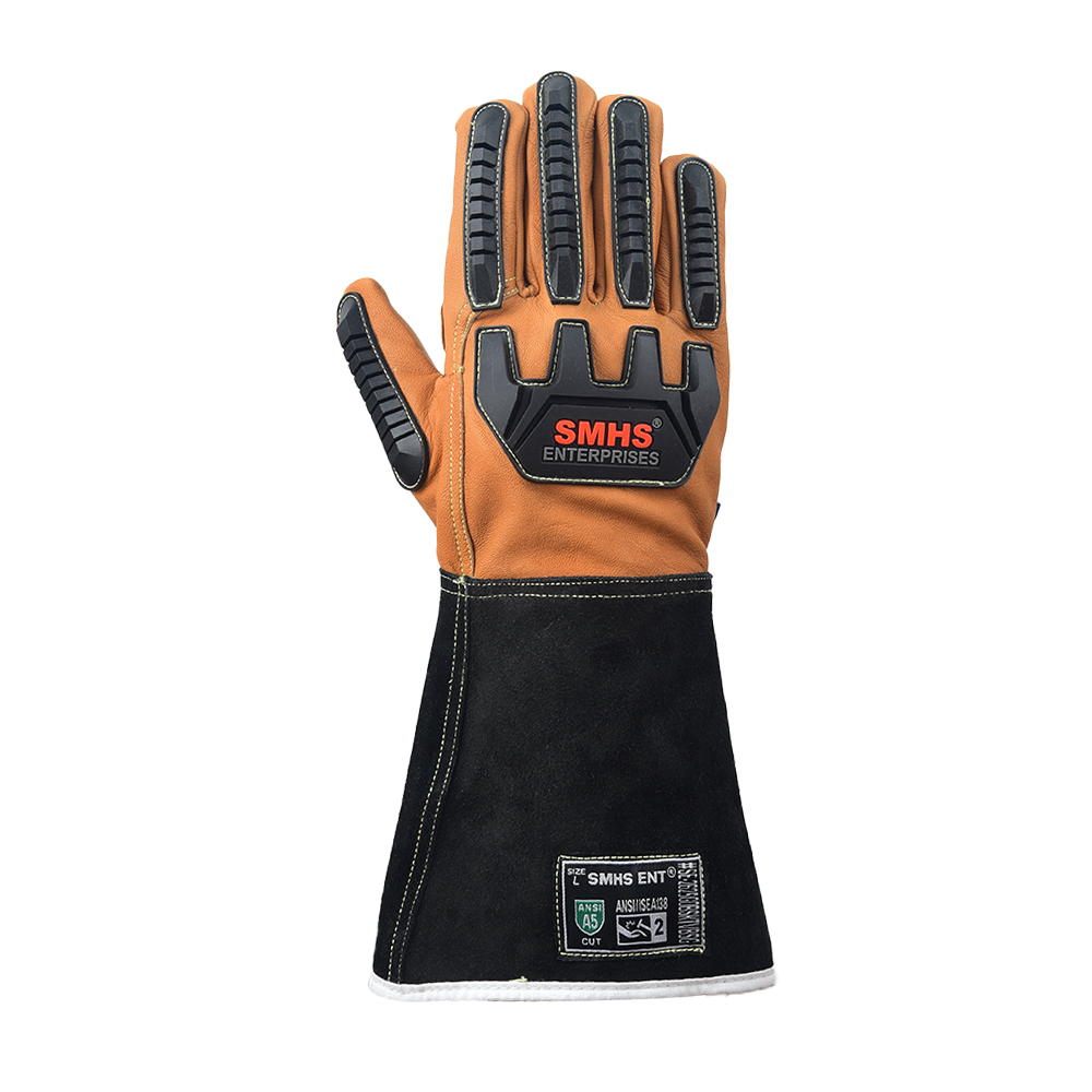Premium OilBloc & Water-Resistant Goat Leather Cut & Impact Protection Gloves with Gauntlet Cuff - Image 5