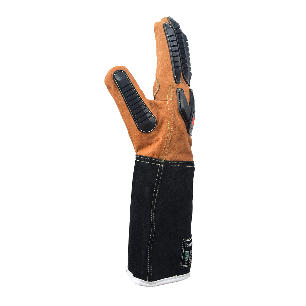 Premium OilBloc & Water-Resistant Goat Leather Cut & Impact Protection Gloves with Gauntlet Cuff - Image 2