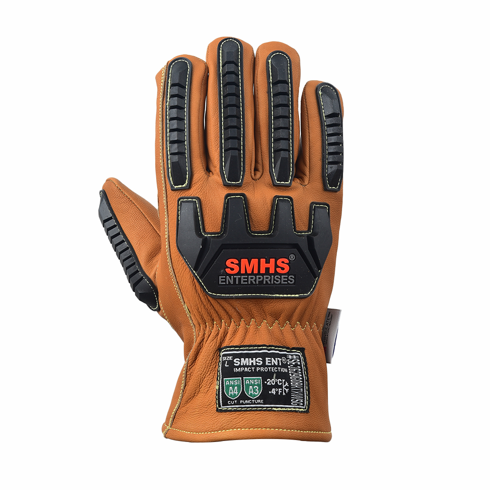 Super Quality Oil Bloc and water-resistant Goat Leather Cold-Rated Multi-Hazard Impact Protection Driver Gloves - Image 6