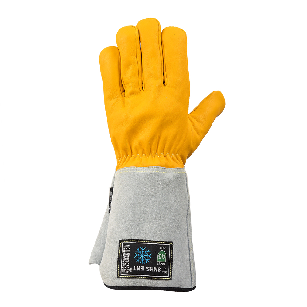 SMHS ENTERPRISES® TitanGuard™ Pro Yellow Cut Level, Oil & Water- Resistant Cow Leather Gloves - Image 2