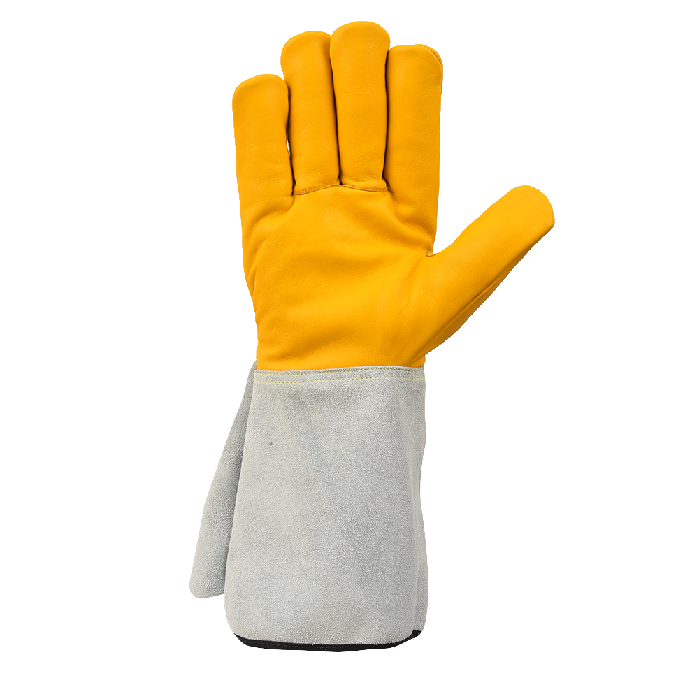 SMHS ENTERPRISES® TitanGuard™ Pro Yellow Cut Level, Oil & Water- Resistant Cow Leather Gloves - Image 4