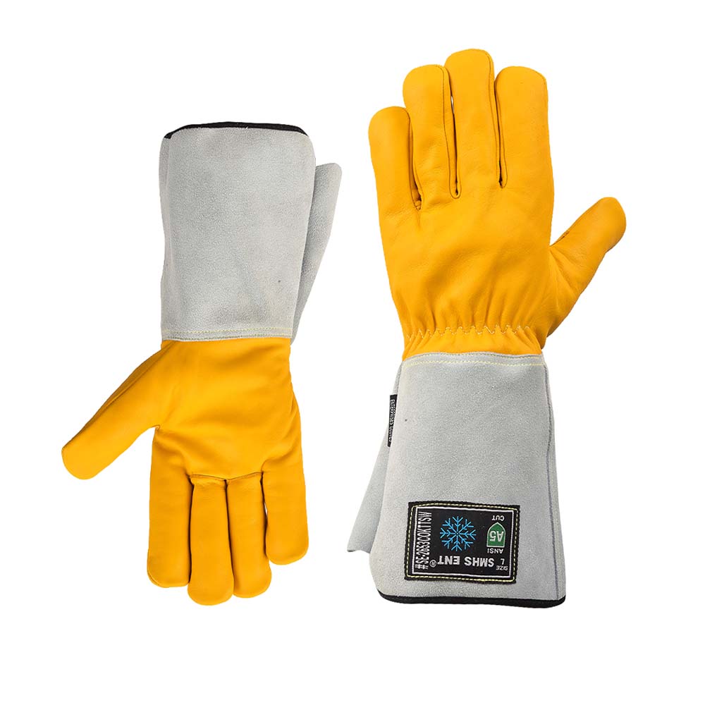 SMHS ENTERPRISES® TitanGuard™ Pro Yellow Cut Level, Oil & Water- Resistant Cow Leather Gloves