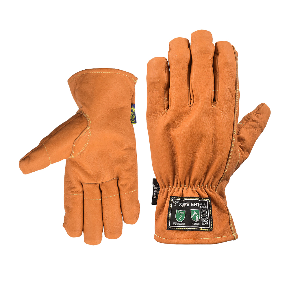 Crush-Proof Finger Protection Goat Leather Gloves – Oil & Water Resistant