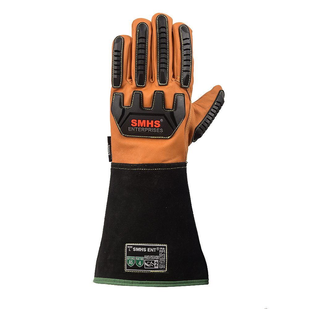 Water & Oil Resistant Goat Leather Impact Gloves with Extended Cuff - Image 2