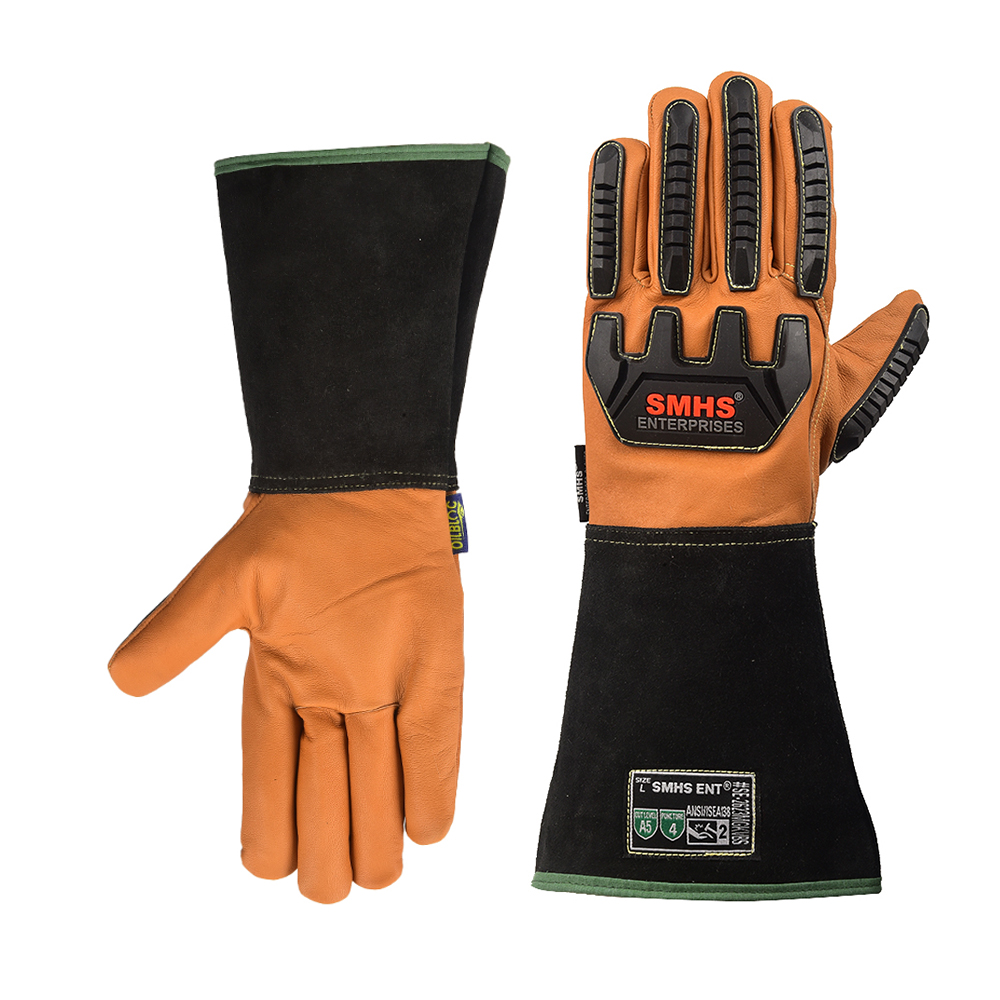 Water & Oil Resistant Goat Leather Impact Gloves with Extended Cuff
