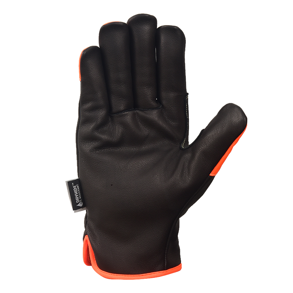 SMHS ENTERPRISES® BlackGo™ Hi-Viz Oil & Water-Resistant Grain Goatskin Driver Gloves - Image 2
