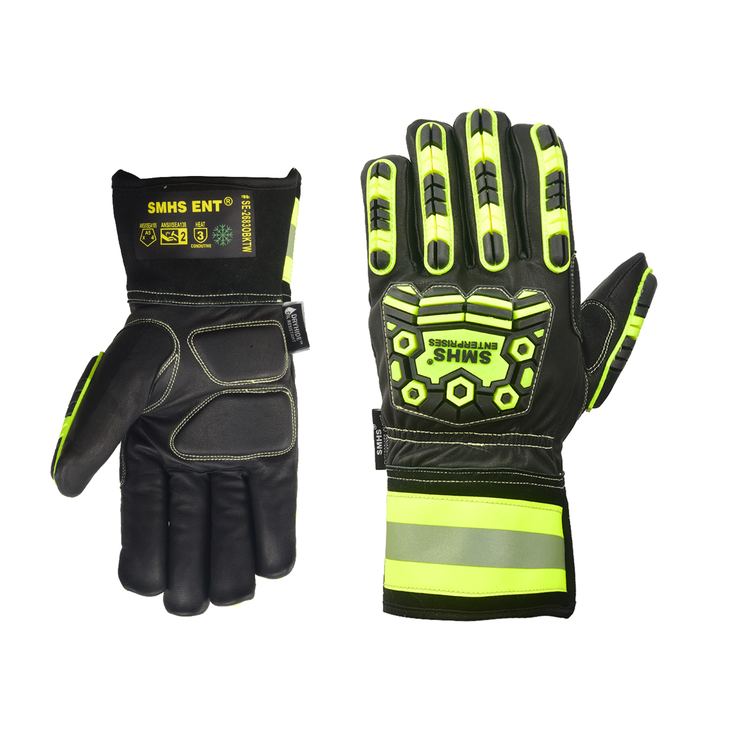 SMHS ENTERPRISES® IronGuard™ Oil & Impact Lined Grain Goatskin Gloves