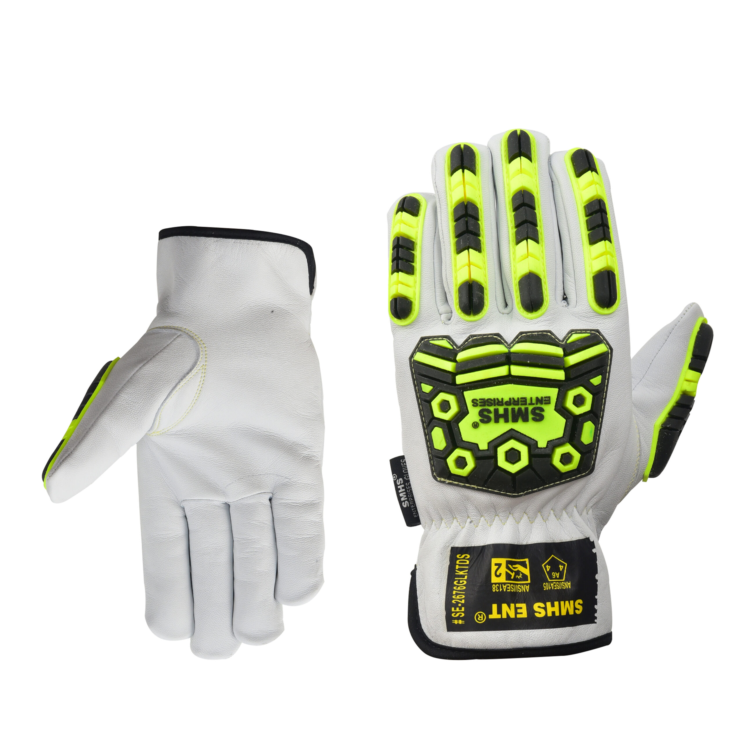 SMHS ENTERPRISES® IronClad™ DENYblock™ Lined Grain Goatskin Impact Driver Gloves